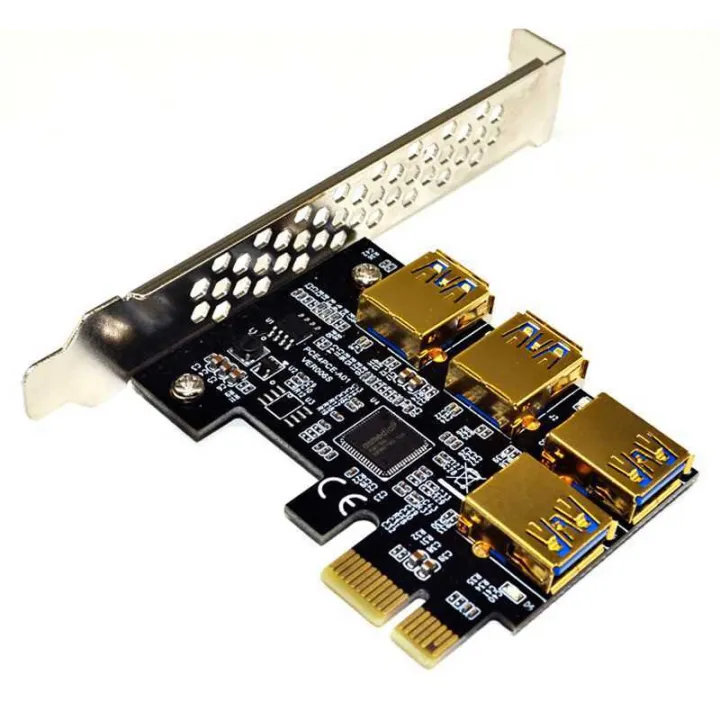 New%204%20Ports%20PCIe%20Riser%20Adapter%20Board%20PCI-E%201x%20to%204%20USB%203.0%20PCI-E%20Rabbet%20GPU%20Riser%20Extender%20Ethereum%20ETH/Monero%20XMR/Zcash%20ZEC%2016X%20External%20Slot%20Card%20Multiplier%20for%20Miner%20Mining%20BTC%20-%20Image%206