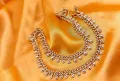 2 Piece Stylish Alloy Anklet Payel for Women, Trendy Black, Gold, and Silver Options, Elegant Fashion Accessory for Casual and Formal Wear.