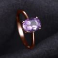 JewelryPalace Rose Gold Yellow Gold Plated Oval Natural Amethyst Citrine Garnet Topaz Peridot 925 Sterling Silver Ring for Women.