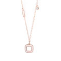 New Wancheng square mother-of-pearl necklace women's pendant sterling silver niche light luxury clavicle chain ins cold wind geometric necklace. 
