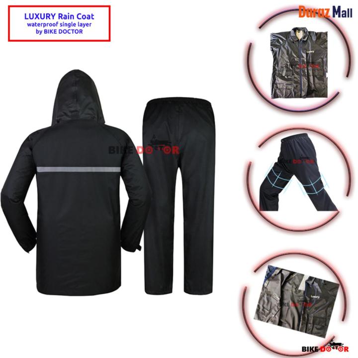 Raincoat for Motorcycle with Trouser and Carrying Bag One Layer Import Quality