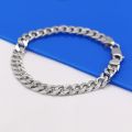 Classic Fashion Men 100% 925 Sterling Silver Bracelet Punk Style Cuban Chain Solid Silver -6 MM/ 6-9 inches Bracelet Boy Jewelry. 