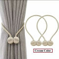 2 PCS Magnetic Curtain Buckle Magnetic Curtain Tiebacks Convenient Drape Tie European Style Decorative Weave Rope Curtain Rings & Buckles Holder for Window Sheer Blackout Draperies.