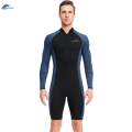 1.5mm Neoprene Men Wetsuit Diving Suit Keep Warm Long Sleeve Shorts Front Zip Protection XXXL.