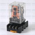 MK2P-I 10A 220V AC Electromagnetic Relay With 8 Pin Round Base Coil Voltage AC 220V 2 pole Use For Household & Industrial 8 Pin Relay Switches. 