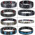 Women Men Health Therapy Magnetic Bracelet Power 4 in1 Negative Ions Germanium Stainless Steel Bangles Dropshipping / Wholesale.