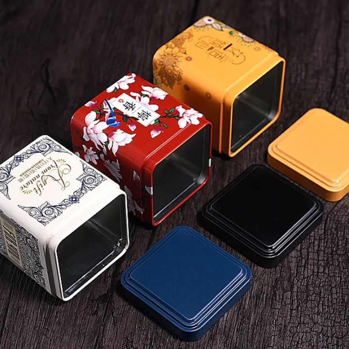 Mini Square Tea Tin Storage Box Universal Small Container for Candy Scented Tea