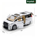 【Krystal】Toyota Alphard Inspired Luxury MPV – 5 Opening Doors, Lights & Sound, Pull-Back Toy Car. 
