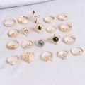 Pack of 30pieces Women's Fashion Bohemia Flower Animal Leaf Love Snake Crown Diy Jewelry Finger Rings Mix Different Style.