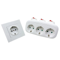 2X 1 to 3 Way Extension Socket with on/OFF Switch Universal Germany France Standard AC Outlet Converter EU Plug. 