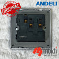 Andeli Delta Series Grey 13A Two & Three Pin Multi-Function Universal Socket without Switch 5 Pin Electrical Wall Outlet. 
