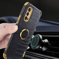 Case for OPPO Reno4 Pro 5G Crocodile Pattern 360 Degree Rotating Ring Protective Cover Compatible with Magnetic Car.