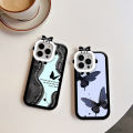 Jizetin for OPPO A31 2020 Back Cover Black Purple Butterfly Square Camera Hole Shockproof Protection Soft Silicone Phone Case.