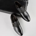 New plus Size Leather Shoes Men's Business Formal Shoes Versatile Wedding Shoes Soft Surface Black Casual Shoes One Piece. 