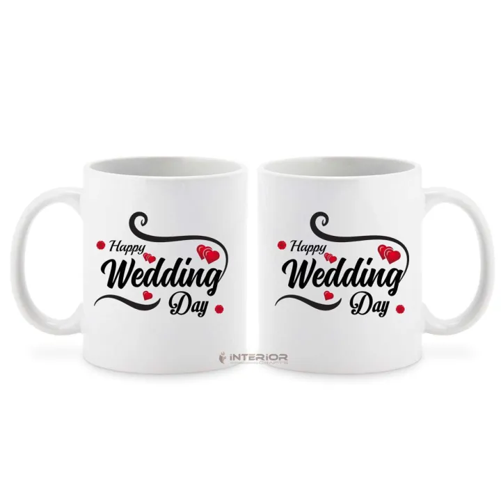 Happy Wedding Printed Ceramic Mug Gift for Wedding Couple, Marriage Gifts for Couples, Wedding Gift for Couples, Marriage Gift for Friend INT-2145