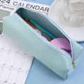 PU Leather Small Waterproof Zip Pouch Pencil Pouch Makeup Wash Cosmetic Bag. 