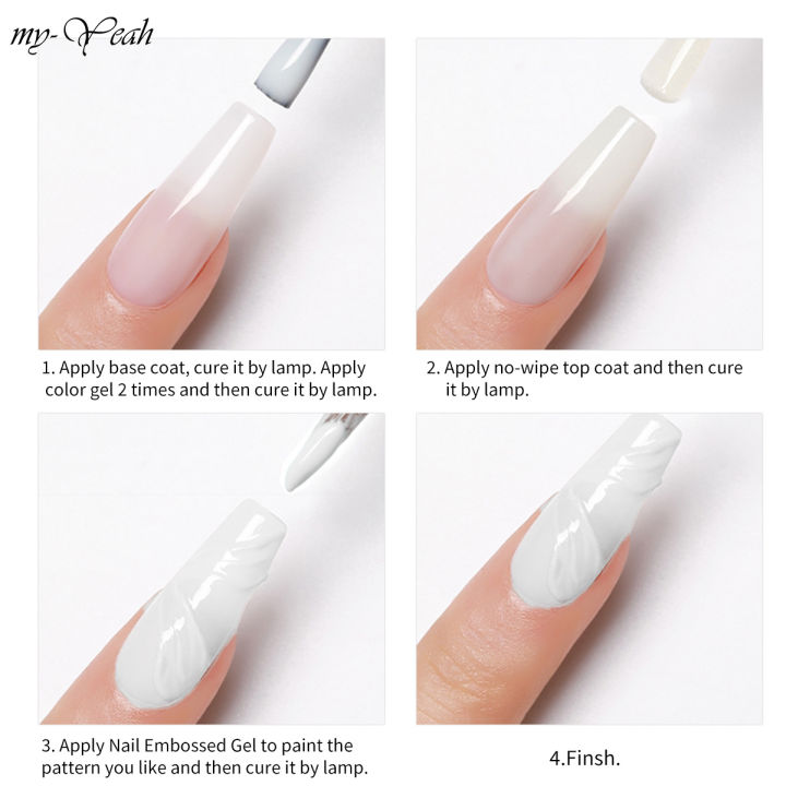 Myyeah%205ml%203D%20Painted%20Embossed%20Gel%20No-wash%20Black%20White%20Nail%20Art%20Plaster%20Nail%20Gypsum%20Drawing%20Gel%20Nail%20UV%20Gel%20DIY%20Makeup%20Tool%20-%20Image%208