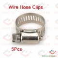 5Pcs- Heavy Duty Stainless Steel Hoses Clamp 6-20mm Clips Adjustable Screw Clamp For Joining Pipe. 