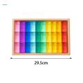 Rainbow GEM Cubes Stacking Toy Transparent Appearance with Storage Case Building Blocks Set 30pcs.