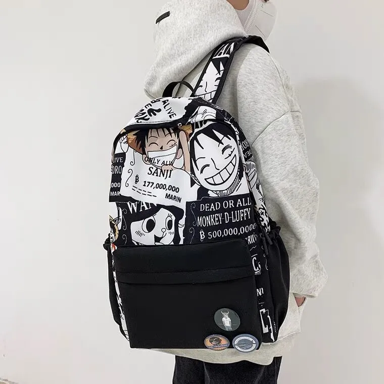 Anime Luffy Boy Girl Kids School Book Bags Travel Backpack Shoulder  Graffiti Student Bag