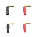4Pc Amplifier Speaker Terminal Binding Post 4mm Banana Plug Jack & 4x Hi-end Copper Right Angle Screw Type Banana Plug.