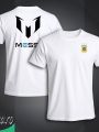 Messi Logo Short Sleeve Football Jersey For Men - Half Sleeve Messi t shirt - Argentina Jersey.