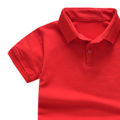 Elegantstunning Boys Lapel Short Sleeves T-shirt Simple Solid Color Tops Summer Cotton Breathable Shirt For 1-10 Years Old Kids. 
