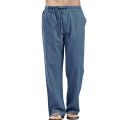 Fashion Streetwear Linen Pants Men Summer Thin Solid Loose Linen Trousers Male Plus Size Breathable Basic Casual Wide Leg Pants.