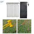 10Pcs Tent Stakes Pegs, Metal Camping Tent Nails Stake with Hooks, Ground Pins Stakes Ground Stakes Garden Stakes for Garden Travel Pitching , Bag. 