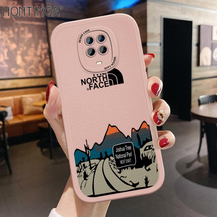 Hontinga for Redmi Note 9 Pro / Note 9S / Note 9 Pro Max Back Cover PU Leather Simple Scenery Print Case Soft Silicone Edge Phone Cases