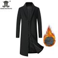2022 New Winter Mens Long Coat Woolen Jackets Autumn Wool Blend Overcoat Trench Men X-long Thick Coat Over The Knee Trench Coat. 