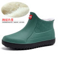 Rain Boots Waterproof Stylish Water Shoes Men's Rain Boots Short Tube Mid Tube Kitchen Anti-Slip Rubber Shoes Fleece Lined Padded Warm Keeping Rubber Boots Winter. 