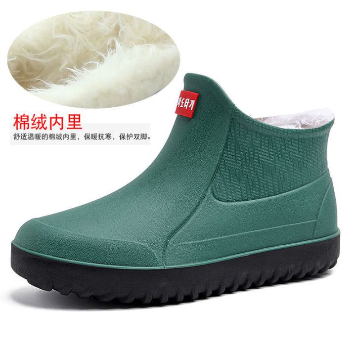 Rain%20Boots%20Waterproof%20Stylish%20Water%20Shoes%20Men's%20Rain%20Boots%20Short%20Tube%20Mid%20Tube%20Kitchen%20Anti-Slip%20Rubber%20Shoes%20Fleece%20Lined%20Padded%20Warm%20Keeping%20Rubber%20Boots%20Winter%20-%20Image%202