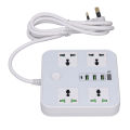 Multifunctional Power Strip, 3 USB Ports Power Outlet Strip UK Plug 110-250V High Resistance for Home. 