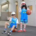 Children's basketball suit, bo' Chinese style jersey, explosie street short eeed qui dr training suit, girls' class performance suit. 