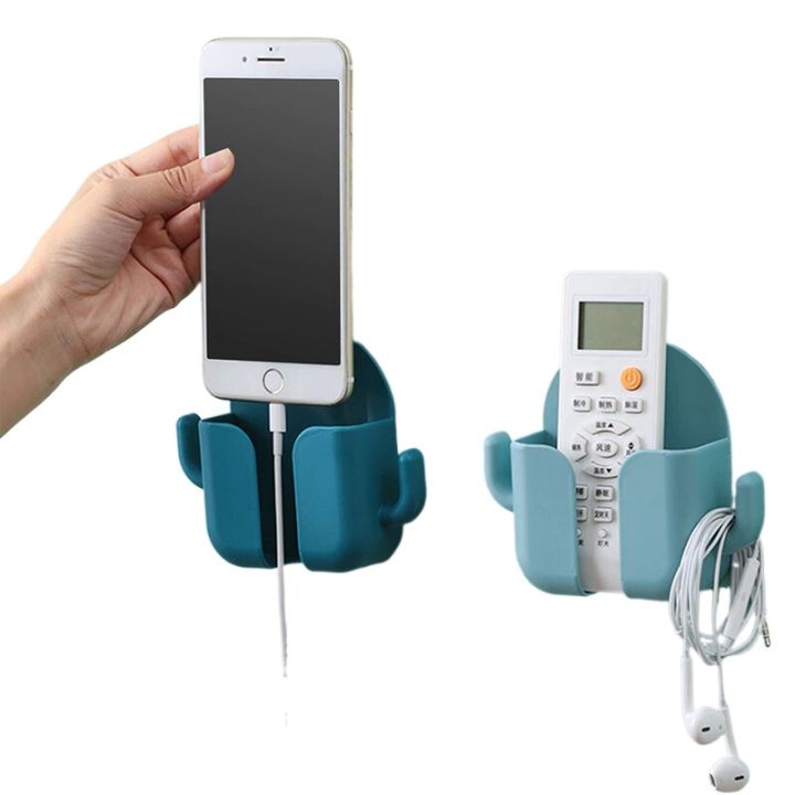 Wall Mounted Organizer Box Punch Free TV Remote Control Storage Mounted Phone Plug Wall Holder