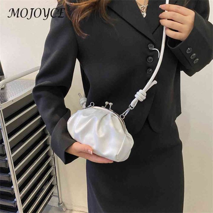 Simple%20Shoulder%20Bag%20Metal%20Clip%20Buckle%20Women%20Clutch%20Handbag%20Shell%20Shape%20Small%20Leather%20Pleated%20Cloud%20Lady%20Purse%20for%20Travel%20Dating%20-%20Image%203