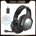 EKSA 2.4GHz Wireless Headphones E1000 WT 7.1 Surround Wired Gaming Headset Gamer with ENC Mic Low Latency for PC/PS4/PS5/Xbox. 