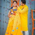 Stylish & fashionable New Matching best/Coupple Dress/For Men & Women / Saree & Panjabi/ (Combo Set)).