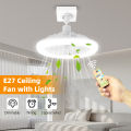 LED Ceiling Fan Lamp With Remote Control E27 Silent 30W Wall Fan Lights for Living Room Bedroom Dimming Smart Ceiling Lamp Fans.