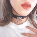 【3C VictoryEagle】Punk Collar Choker Black PU Leather Heart Cross Spike Necklace Cosplay Body Accessories Trend Jewelry.