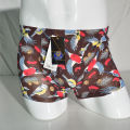 Jiandaier Men's Underwear Ice Silk Series Printed Summer Men's Mid-Waist Ice Silk Boxer Briefs. 