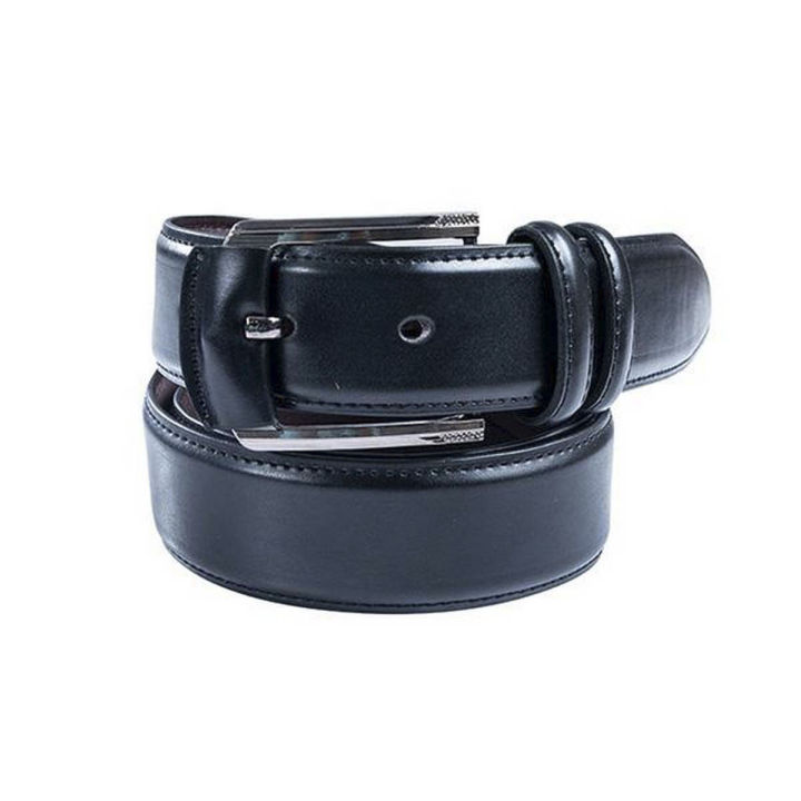 Black Artificial Leather Casual Belt for Men