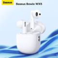 Baseus Bowie WX5 Wireless Bluetooth Earphone With 4 ENC Mics Ultra Low-Latency Wireless Earbuds Spatial Audio App Support Long Battery. 
