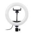 LED Studio Ring Light Dimmable Photoes Video Lamp Tripod Selfie Phone Holder - 8 inch. 