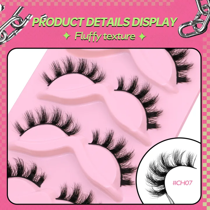 GROINNEYA%20Fluffy%20Lashes%205%20Pairs%203D%20Faux%20Mink%20Lashes%20Fluffy%20Soft%20Wispy%20Volume%20Natural%20long%20False%20Eyelashes%20Reusable%20Eyelashs%20Make%20-%20Image%206