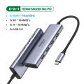 UGREEN USB C Hub 4K 60Hz, 6 in 1 Dongle Adapter with HDMI Output, 3 USB 3.0 Ports, SD/Micro SD Card Reader Compatible for Surface Dell MacBook HP XPS and More. 