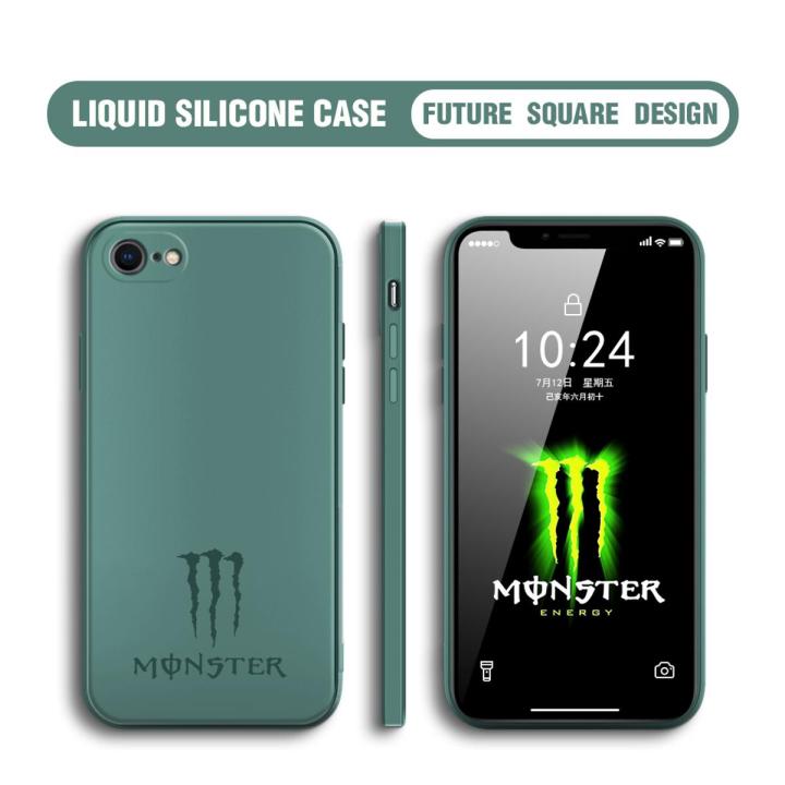 Hontinga for iPhone Case Fashion Monster Energy Silicone Square