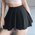 Upskirt Solid Color Soft Silk Lotus Leaf Pendulum Transparent Nightclub Party Livestream Mini Skirts For Nightclub woman. 
