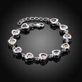 925 Sterling silver elegant charm Bracelets chain beautiful crystal stone drop Jewelry fashion for women wedding lady cute.